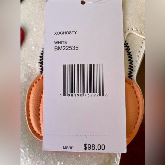 🔹️ BETSEY JOHNSON🔹️ XOGHOSTY WHITE GLITTER CROSSBODY BAG 👻 - Picture 4 of 5